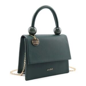 Aldo Dark Green Mini Bag with Gold Accents